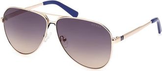 Guess Blue Gradient Pilot Mens Sunglasses GU00069 32W 63