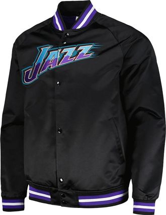 Mitchell & Ness Bomber in raso - Nero