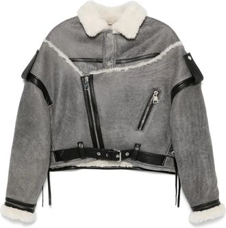 Manokhi Giacca con colletto in shearling - Grigio