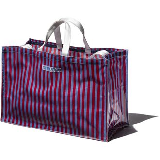 Puebco Market bag in fabric with tie for school / red x blue