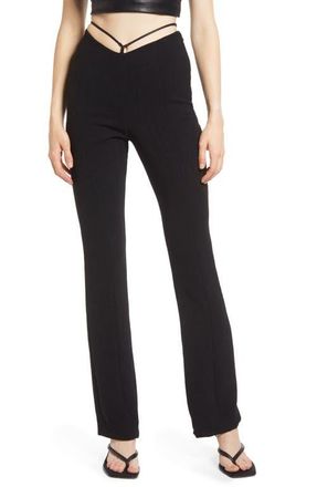 House of CB Womens Layla V-Front Trousers in Black at Nordstrom, Size X-Small
