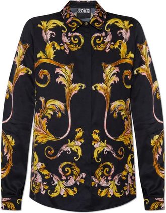 Versace Jeans Couture Barocco Print Shirt - Dames - Overhemden - Zwart - S - Overhemden