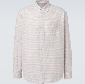 The Row Pompeo checked cotton chambray shirt