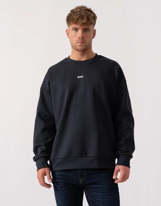 HUGO BOSS Mens BOSS Green Stenson Mens Crew Neck Sweatshirt - Dark Blue 403 - Navy - Size: 42