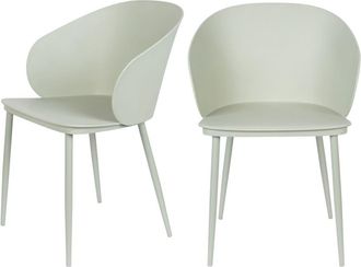 DRAWER Lote de 2 sillas de resina y metal - Verde de agua