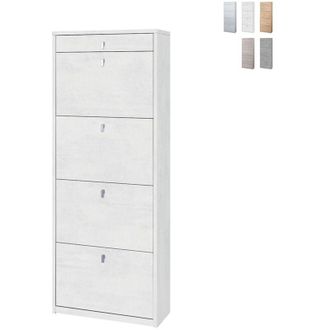 OEM Zapatero Con Cuatro Puertas Y Un Caj&oacute;n Superior Blanco Oxido 63x29x H164 Cm