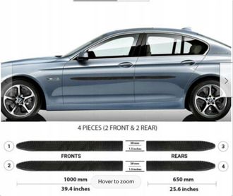 OEM Bmw 5 2010-2016 - Molduras Laterales De Puertas Negras