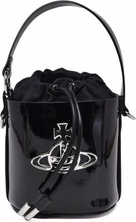 Vivienne Westwood Tassen, Dames, Zwart, ONE Size, Leer, Small Daisy Bucket Bag