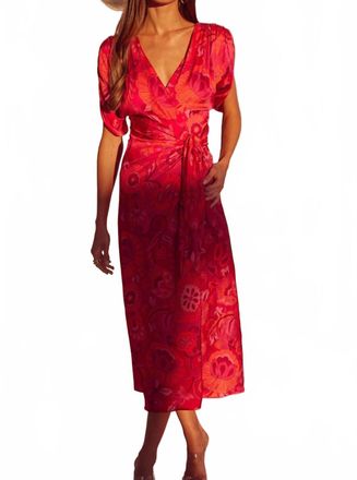 Misa Francesca Midi Wrap Dress In Flora Corsica