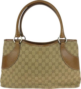 Gucci Beige Gg Canvas & Leather Tote (Authentic Pre-Loved)