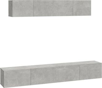 vidaXL Vidaxl - Set de muebles de tv 4 pzas madera contrachapada gris hormigón