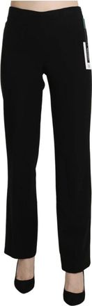 Bencivenga Zwarte hoge taille rechte jurkbroek - Dames - Straight fit broeken - Zwart - M - Katoen - Broeken