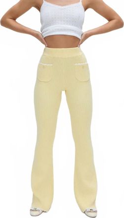 Frankies Bikinis Camden Knit Pants In Vanilla Sugar