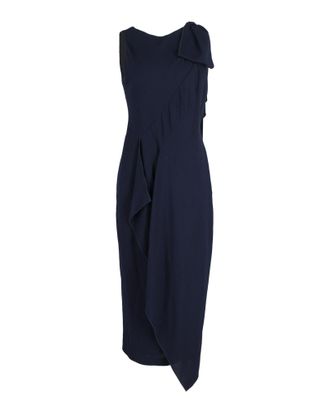 Roland Mouret midi-jurk van polyester in marineblauw