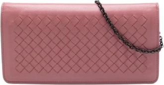 Bottega Veneta Pre-owned Vintage Crossbody Bag - Dames - Vintage Clutch - Roze - ONE Size - Leer - Vintage