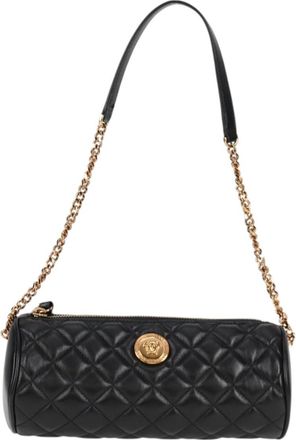 Versace Medusa Black Leather Shoulder Bag (Pre-Owned)