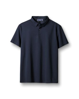 CHARLES TYRWHITT Performance Jersey Cotton Polo - Navy Size Large by Charles Tyrwhitt