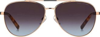 Marc Jacobs Womens Marc Jacobs Brown Teal Lens Havana Detail Gold Sunglasses - Size: ONE size