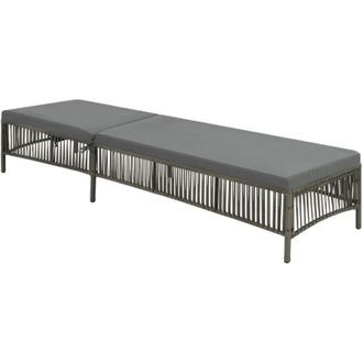 vidaXL Vidaxl - Lettino Prendisole con Cuscino in Polyrattan Grigio