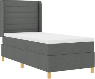 vidaXL Cama Con Somier Con Colch&oacute;n Gris Oscuro 90 X 200 Cm Tela Vidaxl