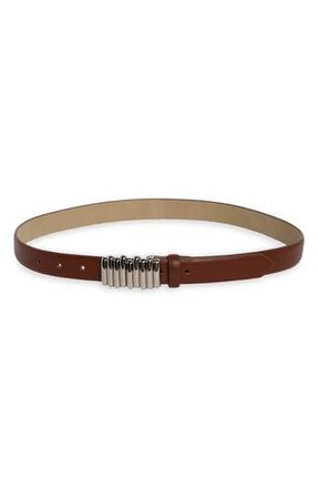 Steve Madden Ridged Plaque Belt in Chocolate at Nordstrom Rack, Size X-Large