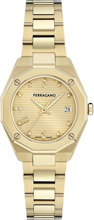 Ferragamo Edge Bracelet Watch, 28mm in Yellow Gold at Nordstrom