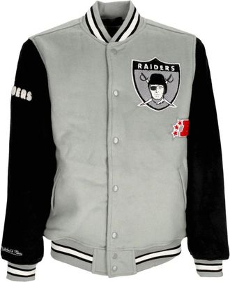 Mitchell & Ness Oakland Raiders Legacy Varsity Jacket - Heren - Bomber jackets - Grijs - XL - Wol - Jassen