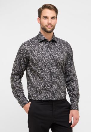 Eterna Langarmhemd ETERNA COMFORT FIT, Herren, Gr. 45, Normalgr&ouml;ssen, grau (anthrazit), Satin, 100% Baumwolle, normal, Manschette, Hemden Langarmhemd, NON IR