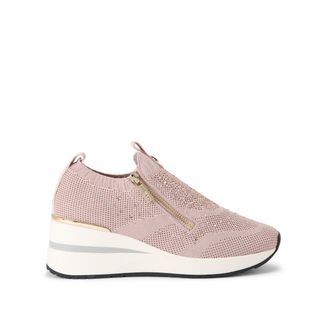 Carvela Womens High Rise Zip Knit Sneakers - Pink Fabric - Size UK 7