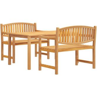 vidaXL Juego De Comedor Para Jard&iacute;n 3 Pzas Madera Maciza De Teca Vidaxl