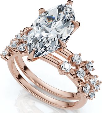 Pompeii3 Certified 3 1/2Ct Marquise Diamond Bridal Set 14k Gold or Platinum Lab Grown