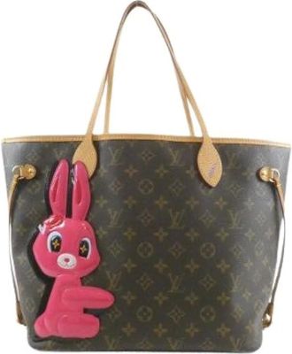 Louis Vuitton Vintage, unisex, Bruin, ONE Size, Pre-owned Neverfull Monogram Anymogram Coated Canvas Tote Bag
