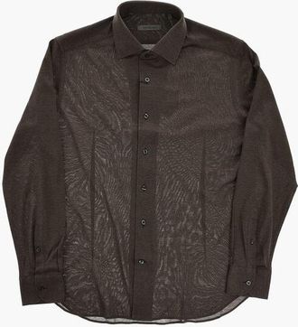 Corneliani Solid-Color Shirt with French Collar size 41