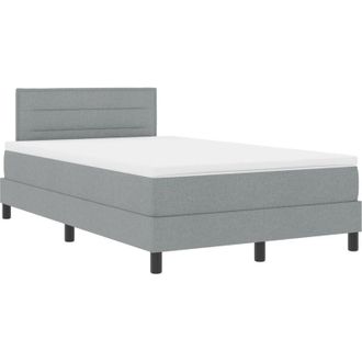 vidaXL Vidaxl - Box Spring Bed with Mattress Light grey 120 x 190 cm Fabric