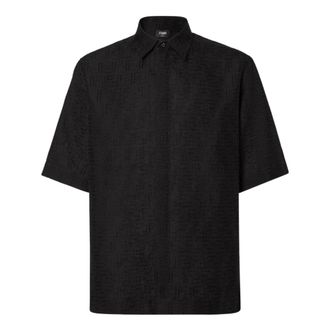 Fendi Heren, Overhemden, Zwart, Maat: M Linnen