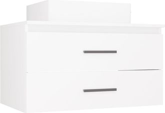 Topeshop Nel 80 - Mueble Bajo Lavabo Con 2 Cajones + Lavabo - 80x50x58,5 Cm - Blanco
