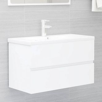 vidaXL Mueble De Lavabo Madera De Ingenier&iacute;a Blanco 80x38,5x45 Cm Vidaxl