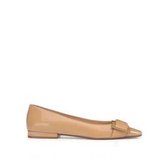 Sergio Rossi Brown Calfskin Ballet Womens Flats