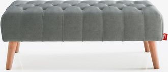 Colch&oacute;n Morfeo Banco de cama 100x49x41 Gris Tapizado antimanchas estilo Capiton&eacute;