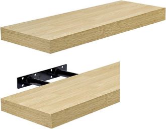 Sorbus Set Of 2 Rustic Floating Shelves