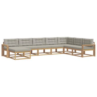 vidaXL Conjunto De Sof&aacute;s De Exterior 8 Pcs Blanco Y Gris Claro Vidaxl