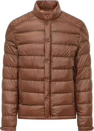 Moncler Brown Quilted Mock Collar Jacket