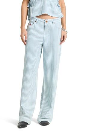 Brixton The Chloe Embroidered Pocket Wide Leg Jeans in Two Boot Stripe at Nordstrom, Size 26