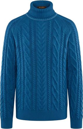 Moorer High Neck Sweater Intense - Heren - Cashmere truien - Blauw - M - Kasjmier - Truien & Vesten