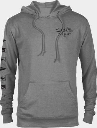 Salt Life Ocean Kin French Terry Pullover Hoodie in Mist Grey Heather at Nordstrom, Size X-Large