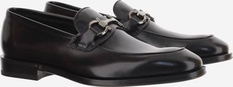 Ferragamo Mens Leather Loafers Black Calf