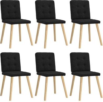 vidaXL Vidaxl - Sillas De Comedor Giratorias 6 Unidades Tela Negras