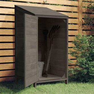 vidaXL Cobertizo De Jard&iacute;n Madera Abeto Maciza Antracita 55x52x112 Cm Vidaxl