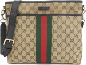 Gucci Pre-owned Cross Body Bags, female, Beige, Size: ONE SIZE Pre-owned Canvas gucci-bags