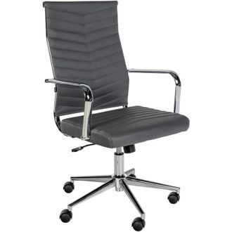 Clp Silla De Oficina De Piel Sint&eacute;tica Canby Gris